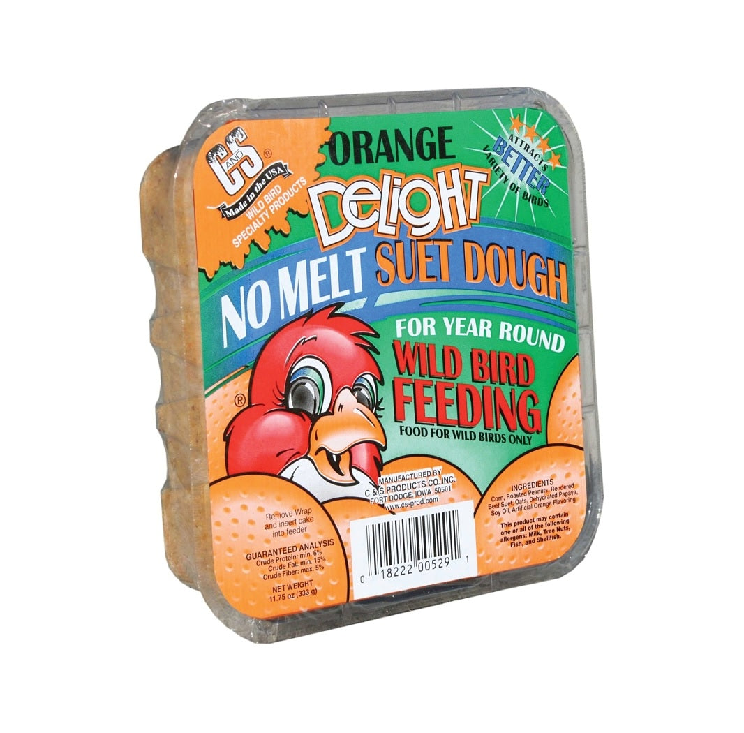 C&S CS12529 No Melt Suet Dough Delights Bird Suet, Orange, 11.75 oz