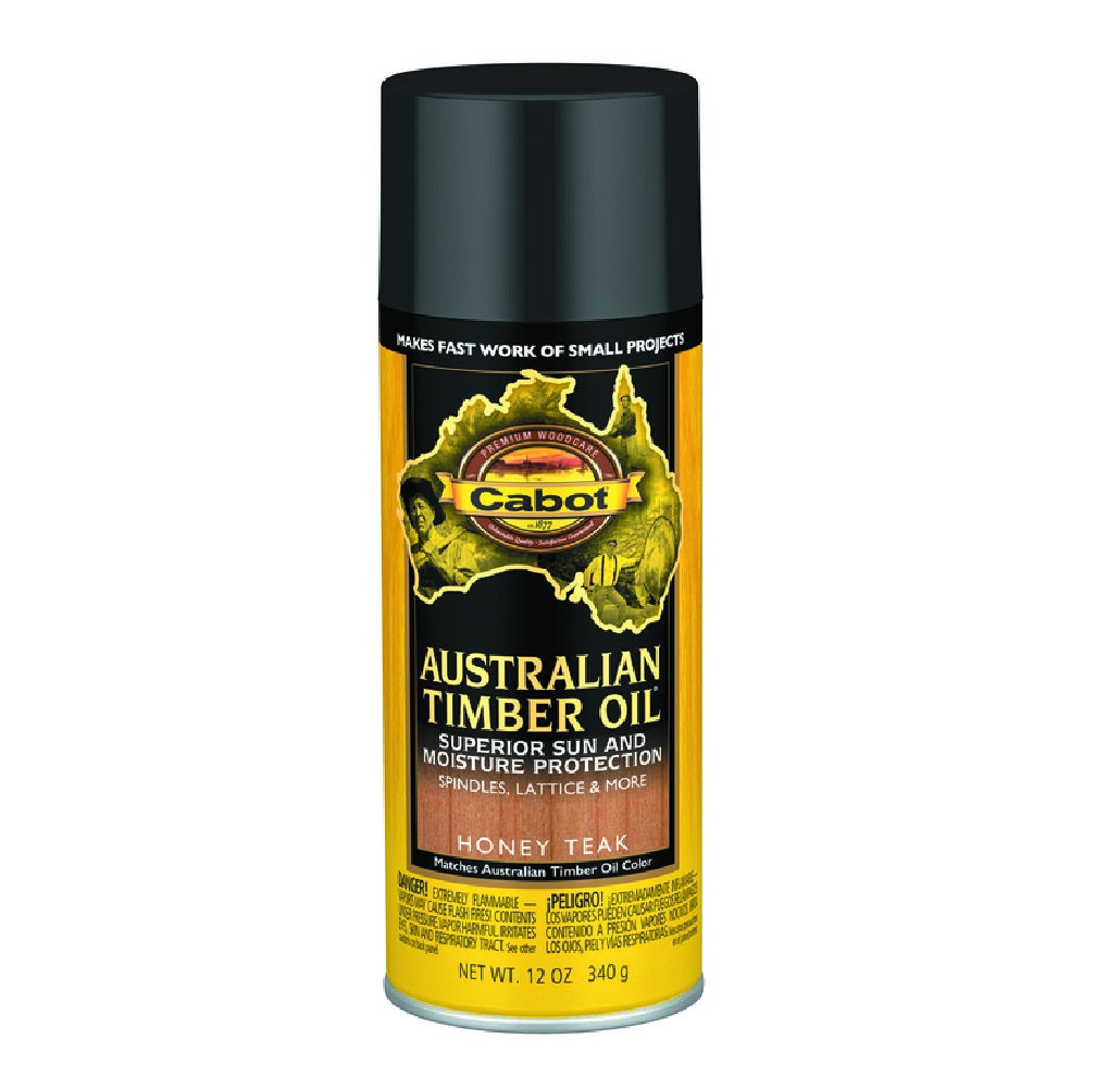 Cabot 140.0003458.076 Smooth Honey Teak Australian Timber Oil Spray, 12 Oz