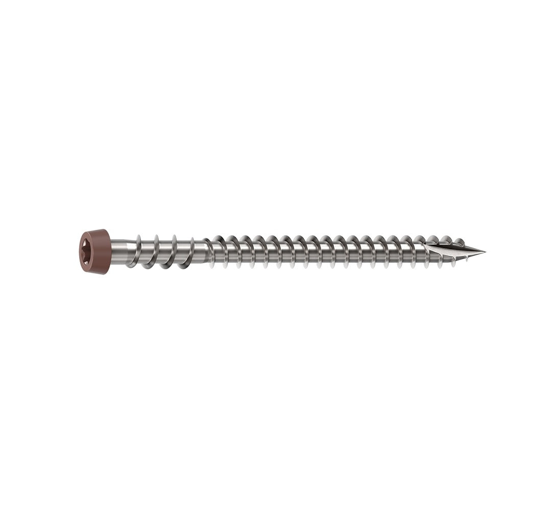 Camo 0367158BS Deck Screw, Trim Head, Star Drive, Brown