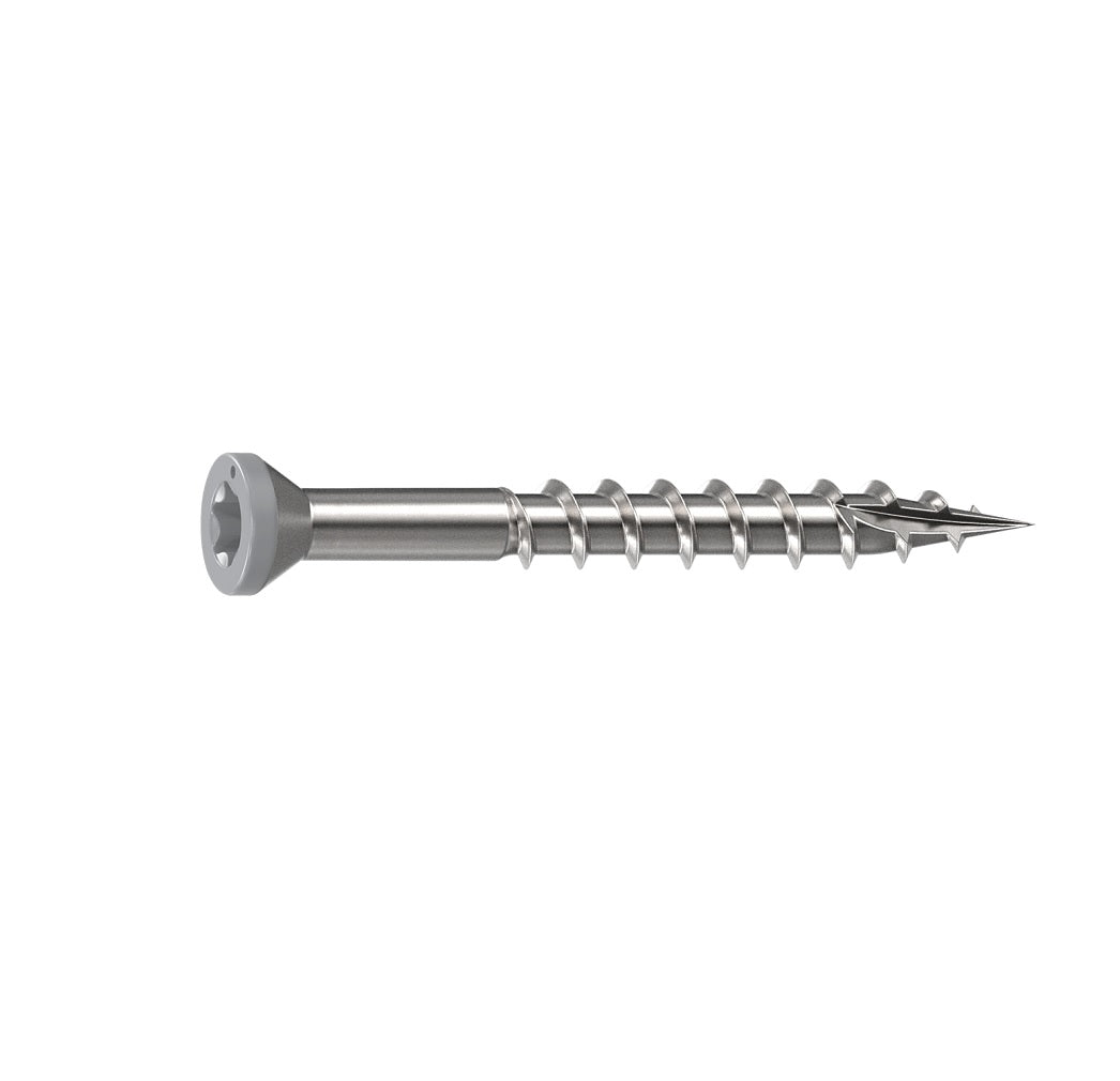 Camo 0353000ES Deck Screw, Trim Head, Star Drive, Gray
