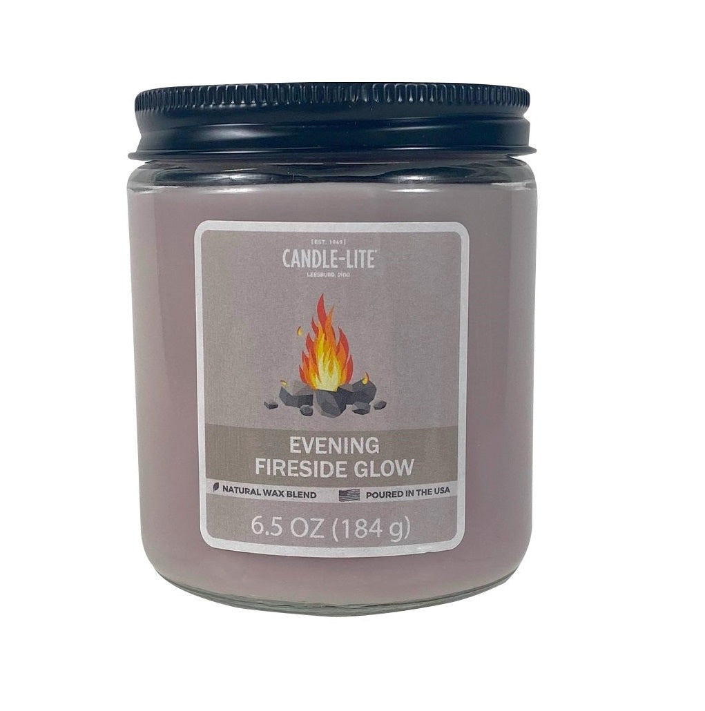 Candle-Lite 4603251 Jar Candle, Evening Fireside Glow, 6.5 Ounce
