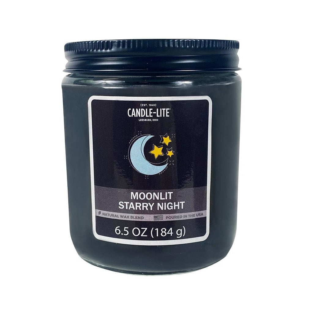 Candle-Lite 4603066 Screw Top Jar Candle, Moonlit Starry Night Fragrance, 6.5 Ounce
