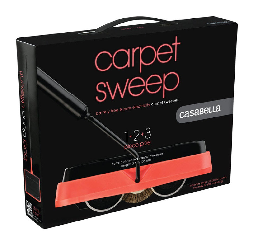 Casabella 8587607 Neon Bagless Carpet Sweeper, Black