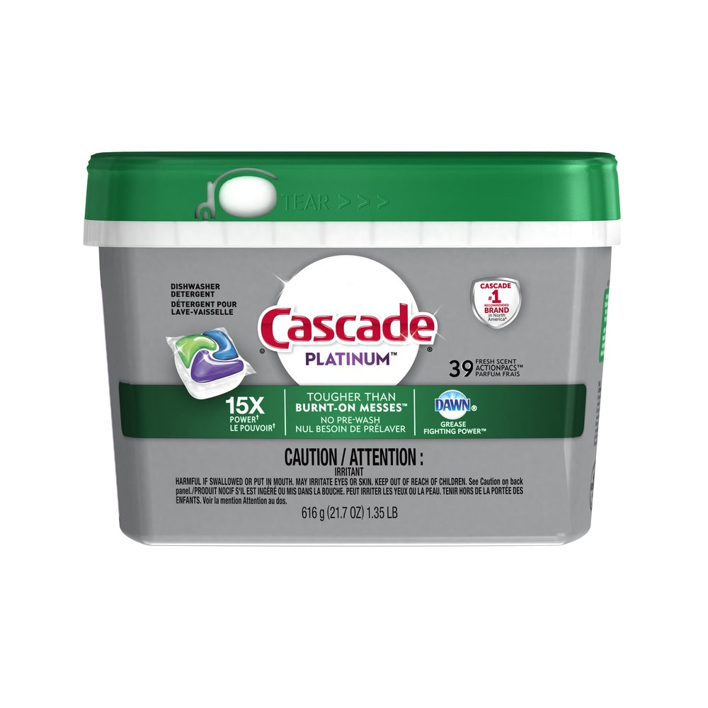 Cascade 3700098216 Platinum Fresh Scent Pods Dishwasher Detergent 36 oz. 6 pk