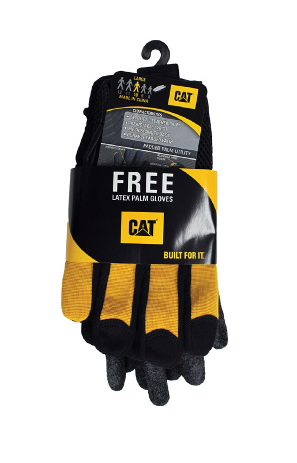 Cat CAT2215J/7400J Men's Utility Work Gloves, XL, Black/Yellow