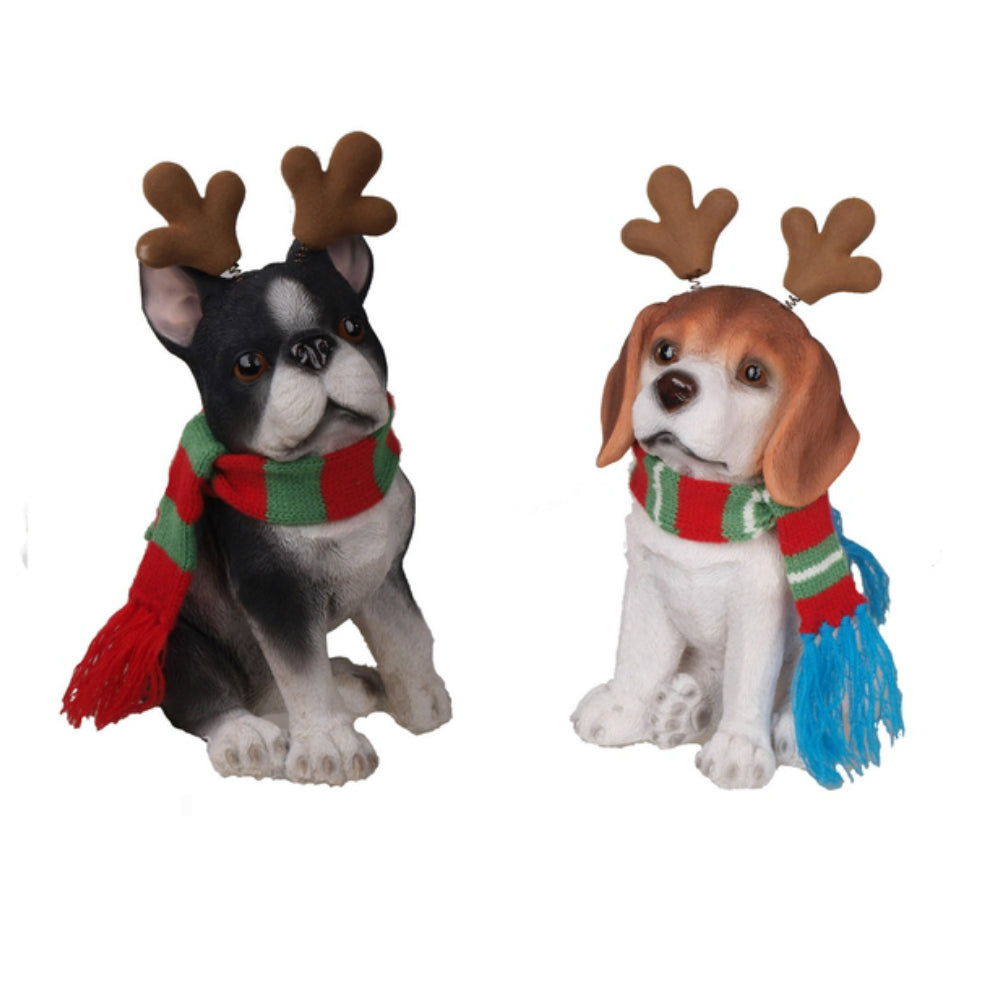 Celebrations B99131501/02 Christmas Dog Tabletop Decoration, Multicolored, 10 In