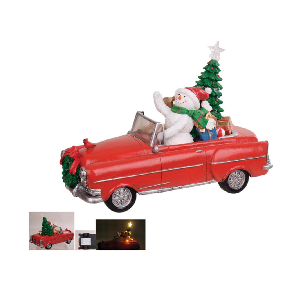 Celebrations B8182949 Lighted Christmas Santa Snowman Driving, 12"