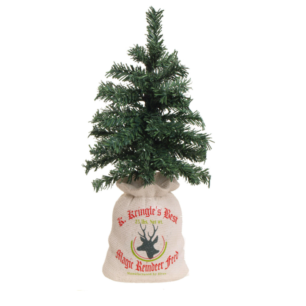 Celebrations BS170311 Christmas Tree In Burlap Feed Bag, 11.8 In