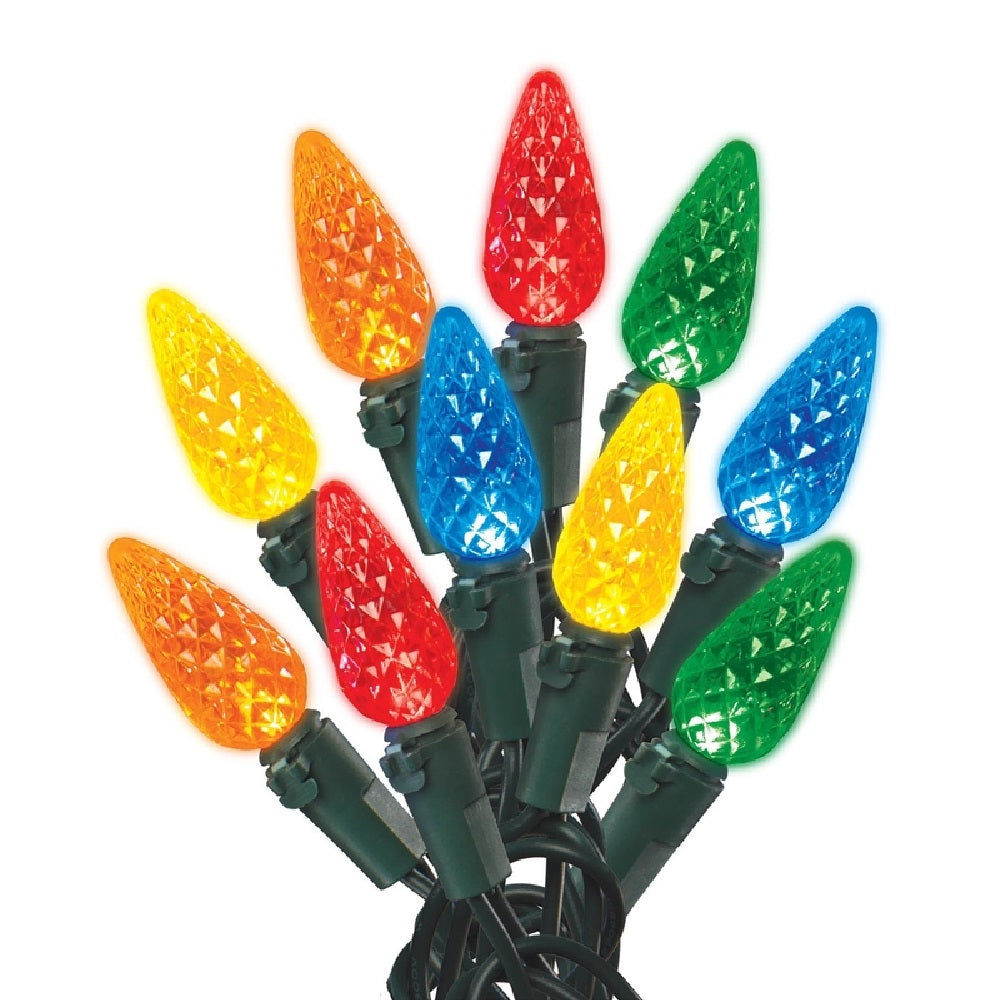 Celebrations 47986-71 Christmas Faceted C6 Light Set, Multicolored