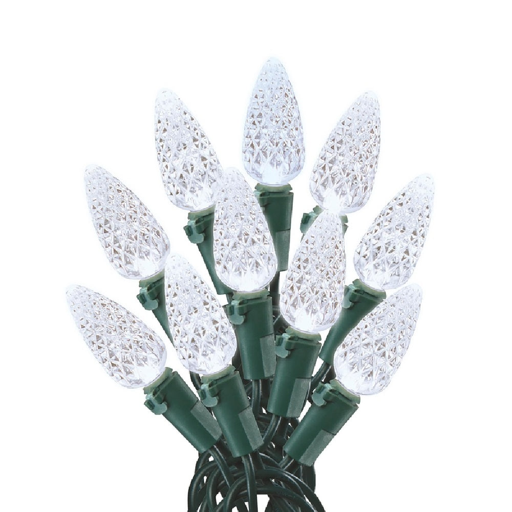 Celebrations 47955-71 Christmas Faceted C6 Light Set, Cool White