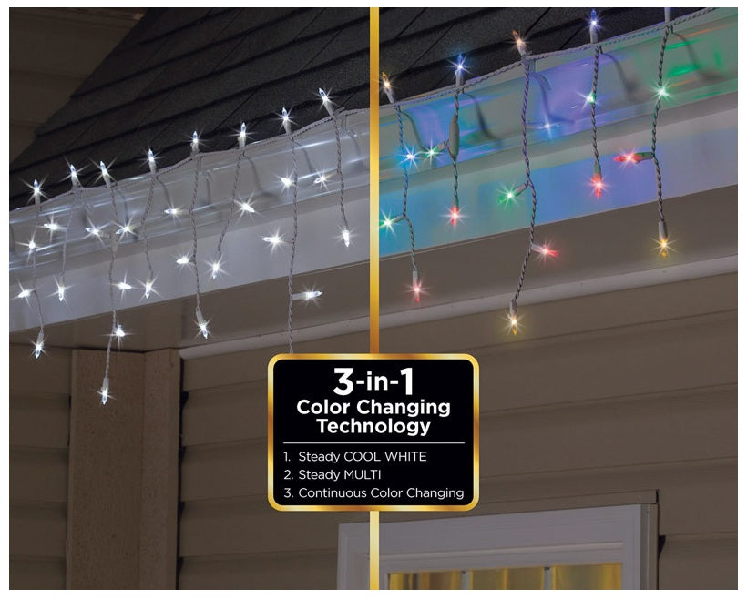 Celebrations 78856-71 Christmas Icicle LED Mini Light Set, 12.5' L