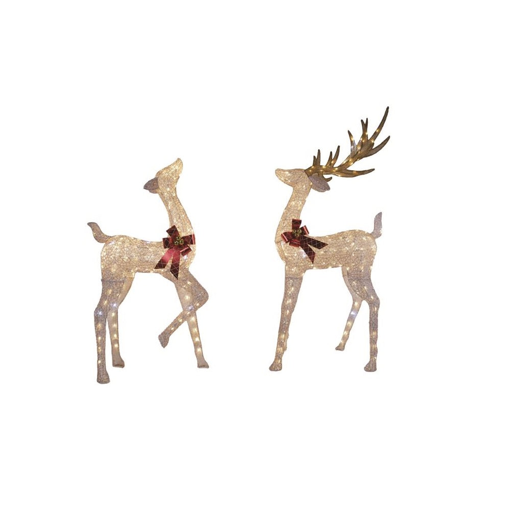 Celebrations 20DH1217S LED Standing Buck/Doe Christmas Yard Decor, 6 Feet