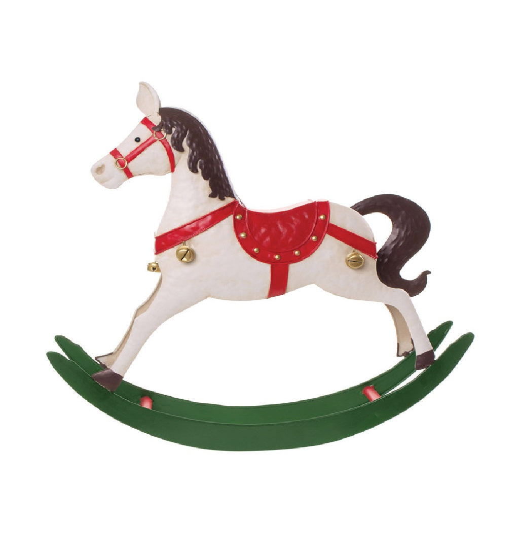 Celebrations D9180459 Rocking Horse Christmas Decor, Metal, 17" L