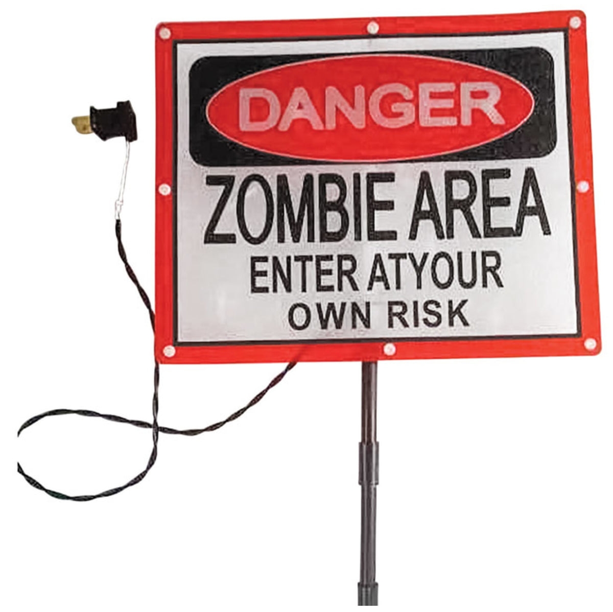 Celebrations 37187-71 Danger Zombie Halloween Lawn Sign, 14"