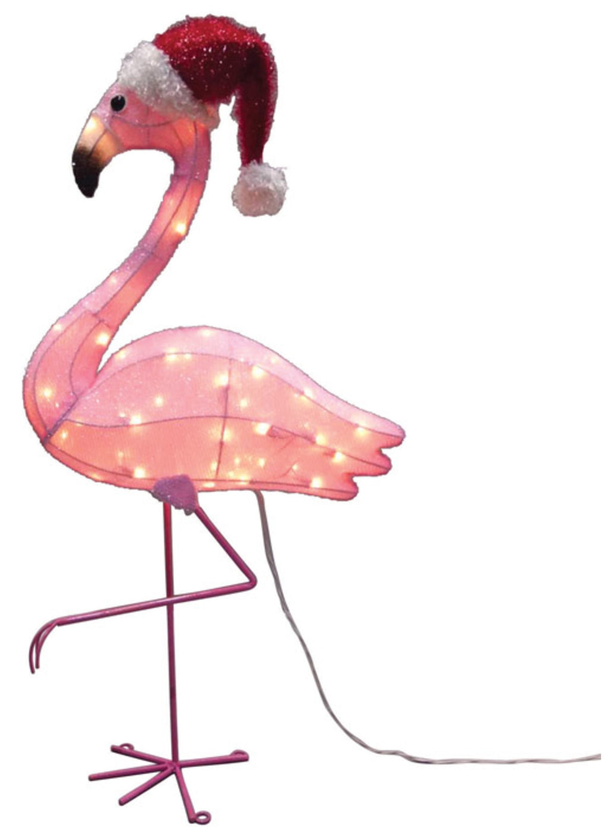 Celebrations 50333-71 Flamingo With Santa Hat Christmas Yard Decor, Pink