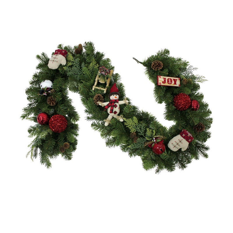 Celebrations HH17-505-612 Home For The Holiday Christmas Garland, Green, 12" Dia. x 6' L