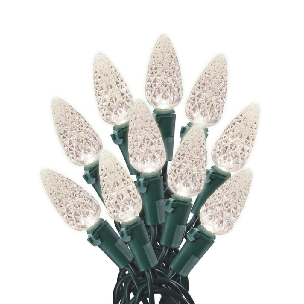 Celebrations 47985-71 Holiday Faceted C6 Light Set, Warm White