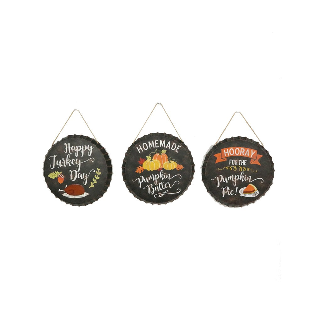 Celebrations JK39925 Bottle Cap Hanging Sign Fall Decor