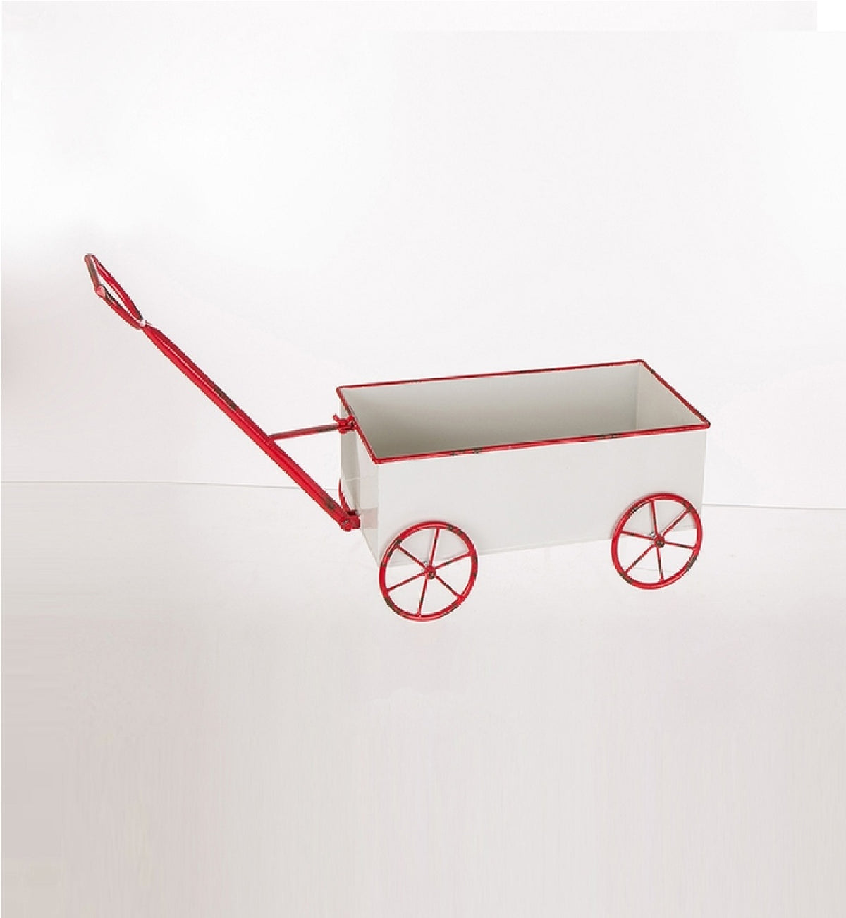 Celebrations JK48407 Christmas Enamel Wagon, Iron, Red/White, 27" L