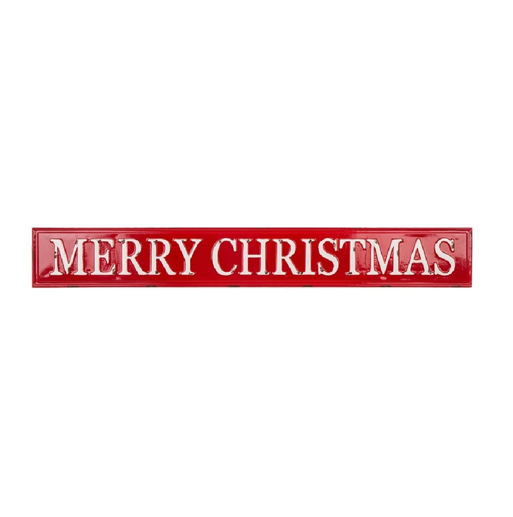 Celebrations JK48531 Enamel Merry Christmas Sign, Iron, Red/White