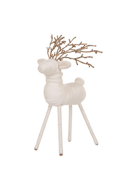 Celebrations JK93625L Christmas Large Standing Deer Decoration, Polyfoam, White