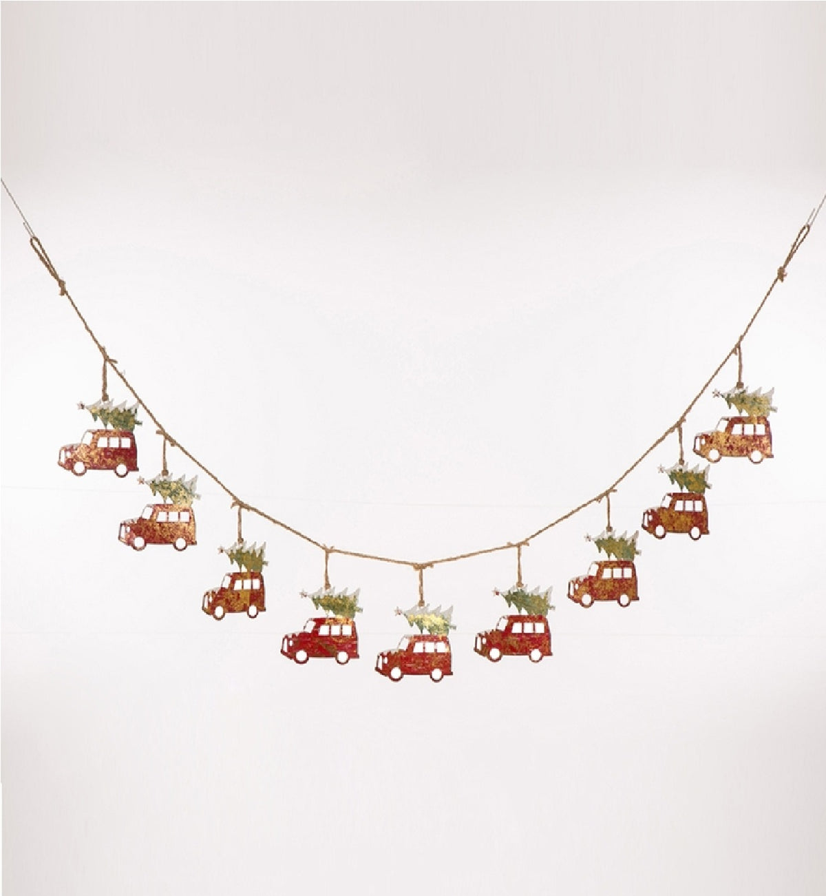 Celebrations JK47274 Rustic Car with Christmas Tree On Top Banner
