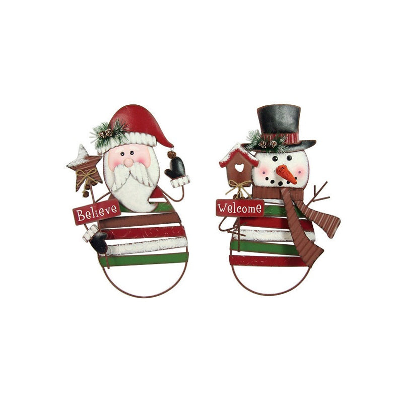 Celebrations JK31833 Santa or Snowman Christmas Wall Art, Red/Green