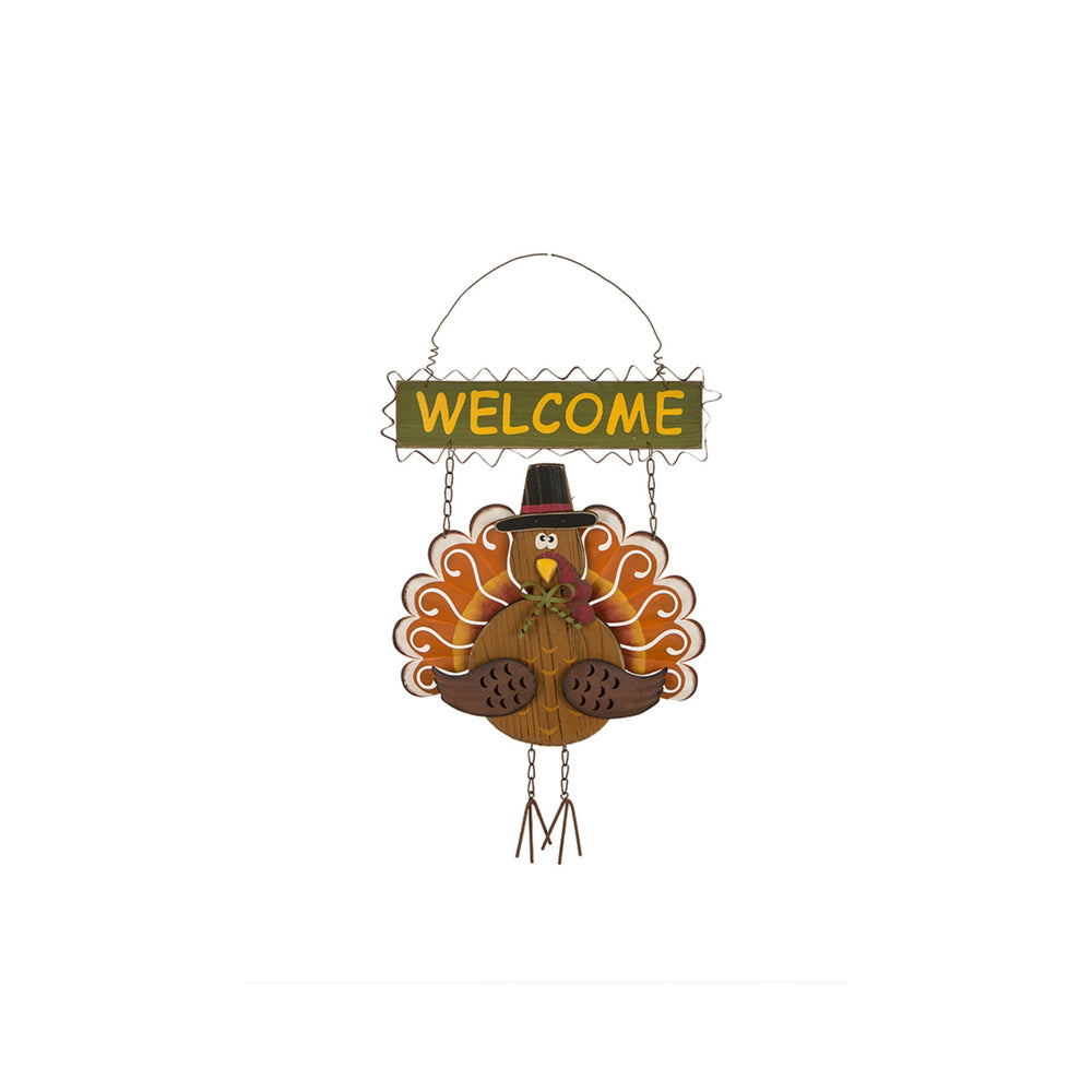 Celebrations JK34531 Turkey Welcome Sign Fall Decoration
