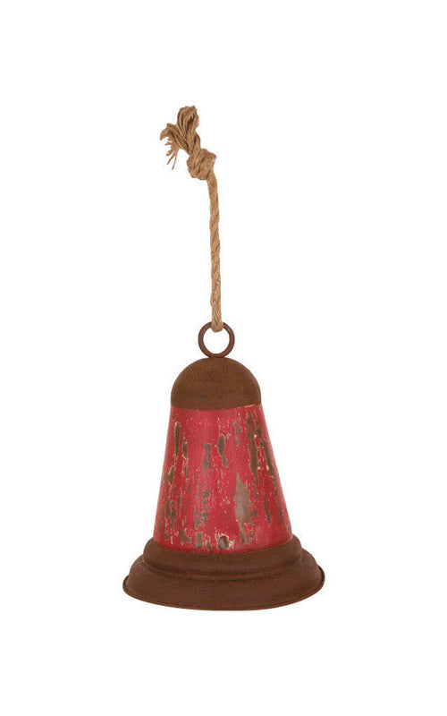 Celebrations JK79625 Christmas Bell Decoration, Metal, Rustic Red