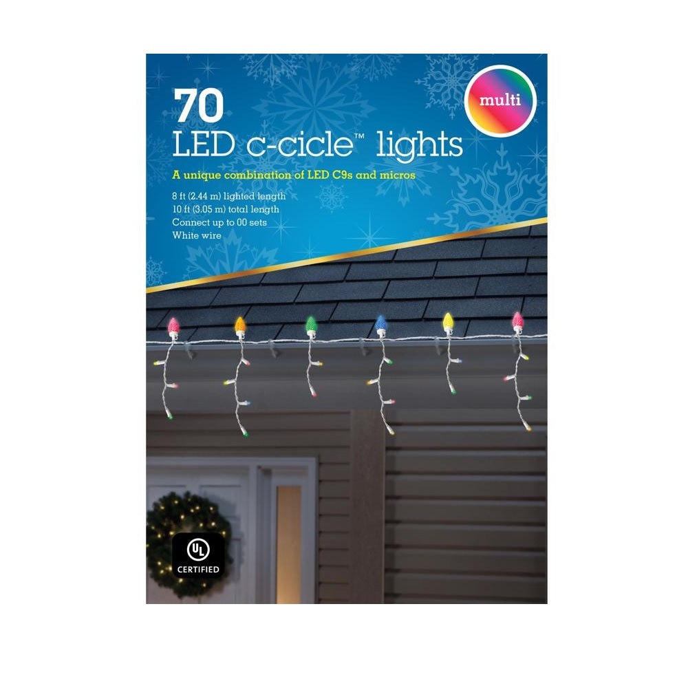 Celebrations 44503-71 LED C9 Icicle Christmas Lights, Multicolored