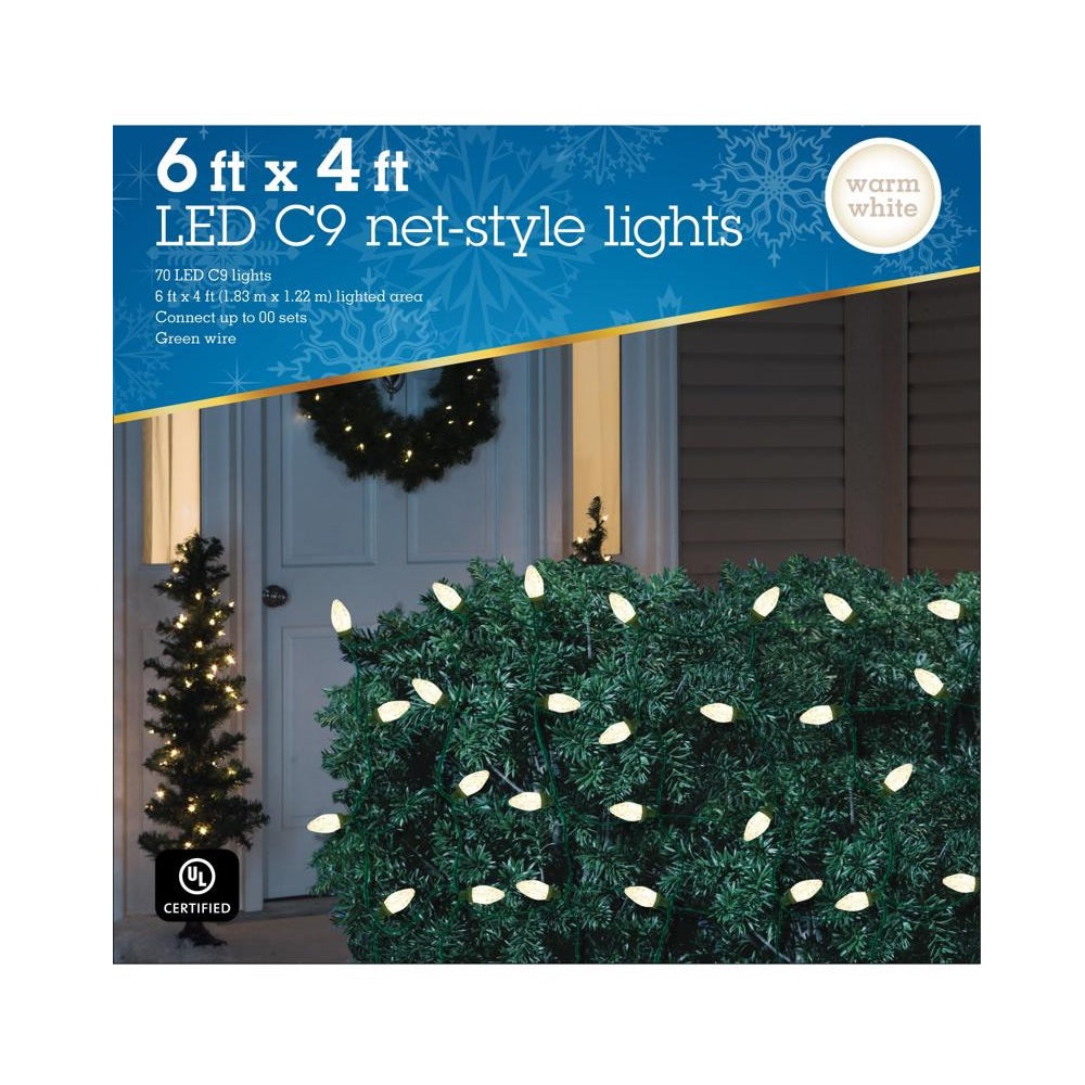Celebrations 46060-71 LED C9 Net Christmas Lights, Warm White