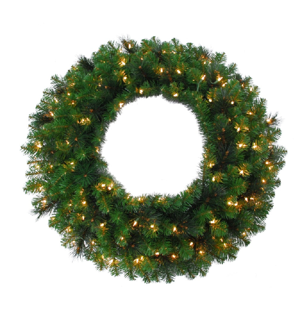 Celebrations MPWR-36-CLA Prelit Mixed Pine Christmas Wreath, 36" Dia