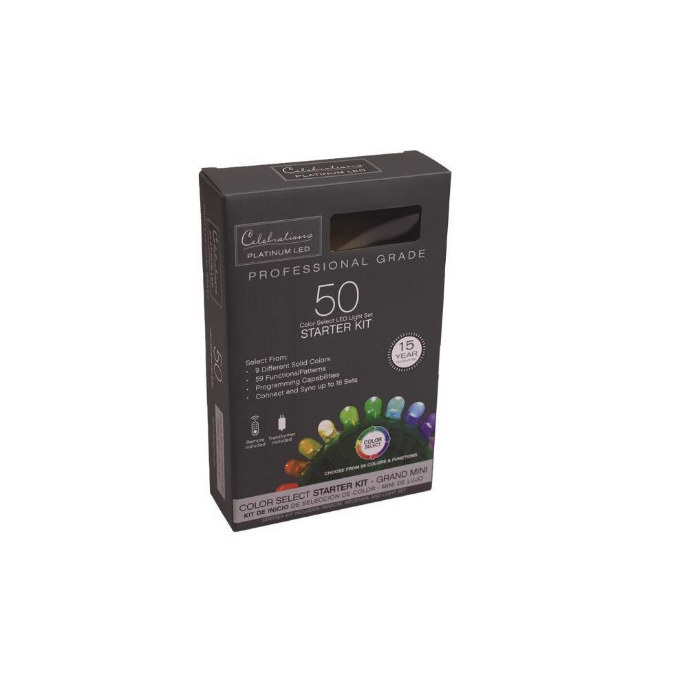 Celebrations RGBWWS5MMA Platinum LED Mini String Christmas Lights, Multicolored