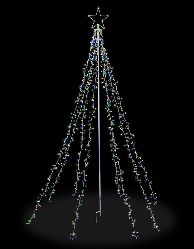 Celebrations RHG04211 Christmas Tree Decoration, Metal Frame, Multicolored, 7'