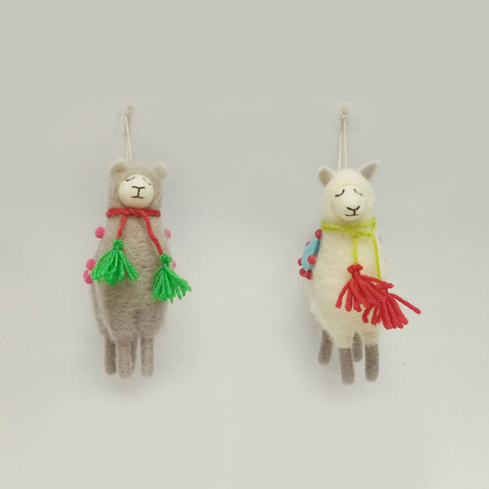 Celebrations SXF80052 Alpaca Christmas Ornament, Set of 2
