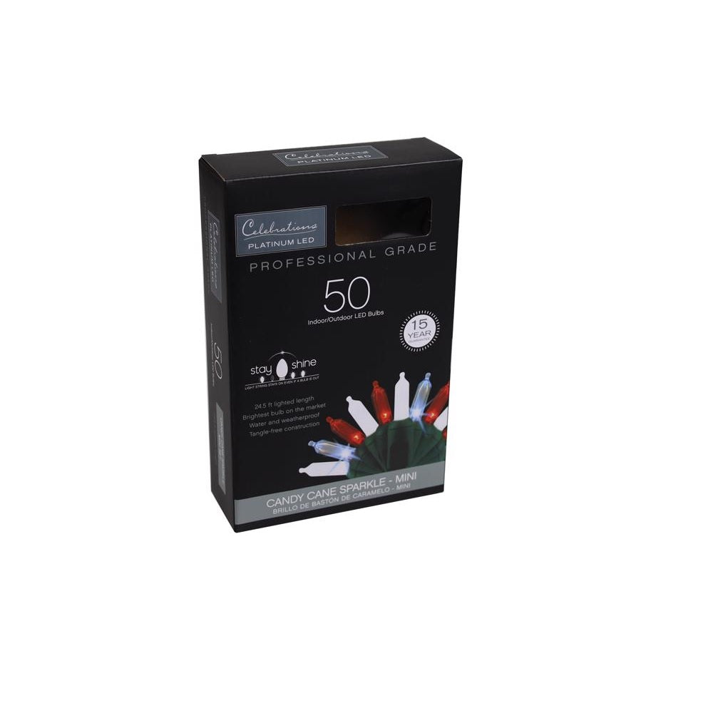 Celebrations T550CCSA Platinum LED T5 String Christmas Lights, Red/White