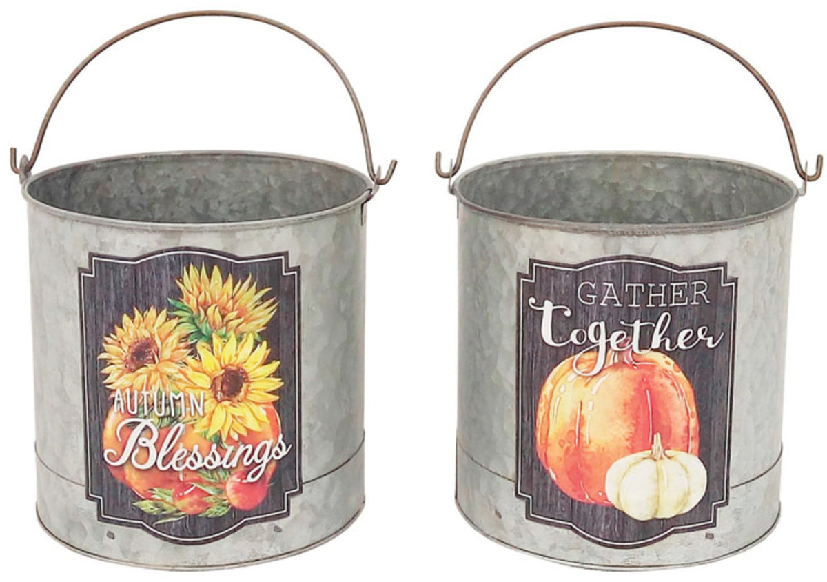 Celebrations THM80059 Halloween Fall Bucket, Tin