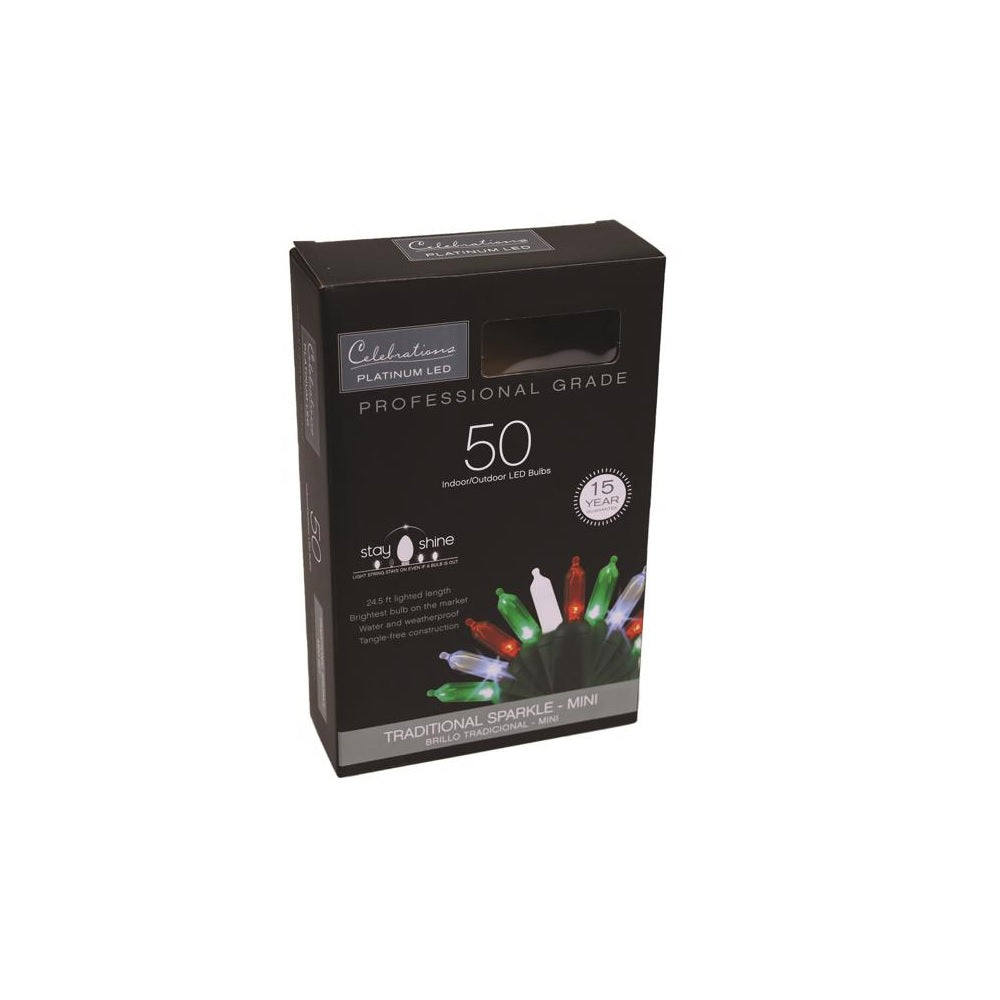 Celebrations T550TRSA Platinum LED T5 String Christmas Lights, 50 Lights
