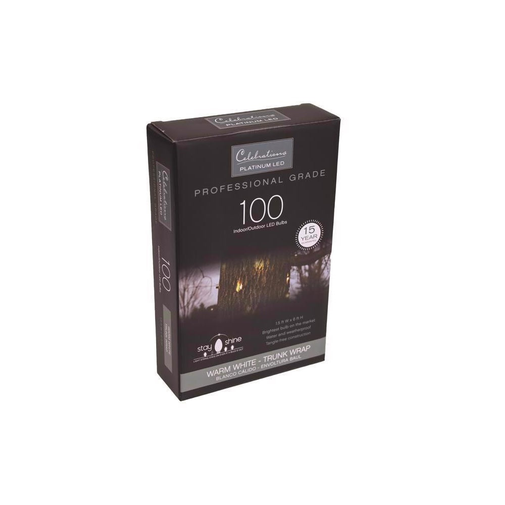 Celebrations TW100BWWA Platinum LED Mini Net Christmas Lights, Warm White