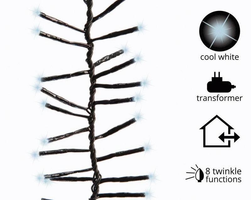 Celebrations 987492 LED Twinkle Cluster Christmas Lights, Cool White