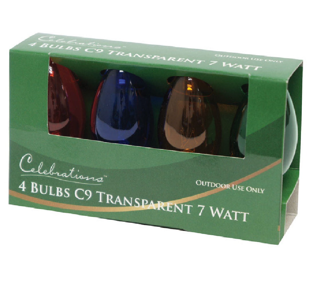 Celebrations UTRU2211 C9 Replacement Christmas Light Bulbs, 7 Watts