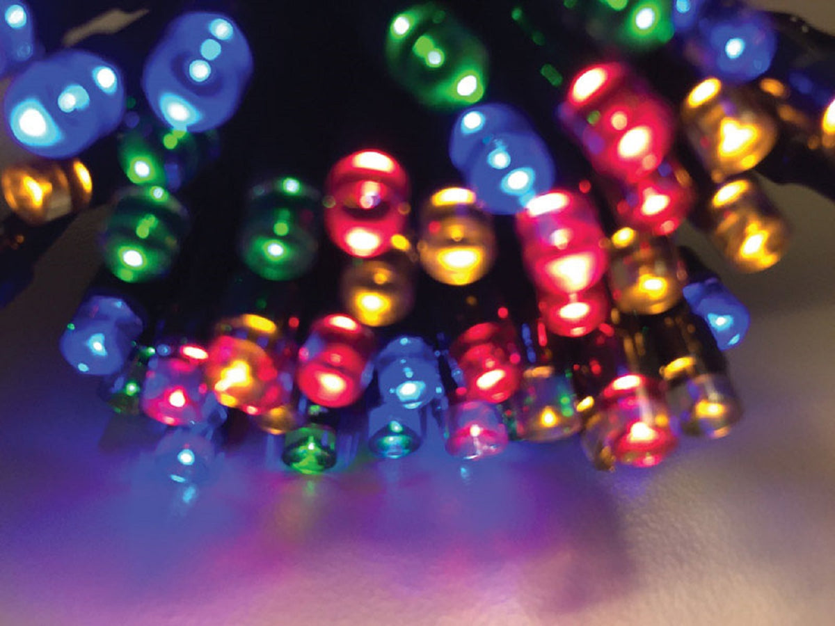 Celebrations X170331-88-M LED Solar Christmas Lights, Multi-Color, 16.25 Feet, 100 Lights