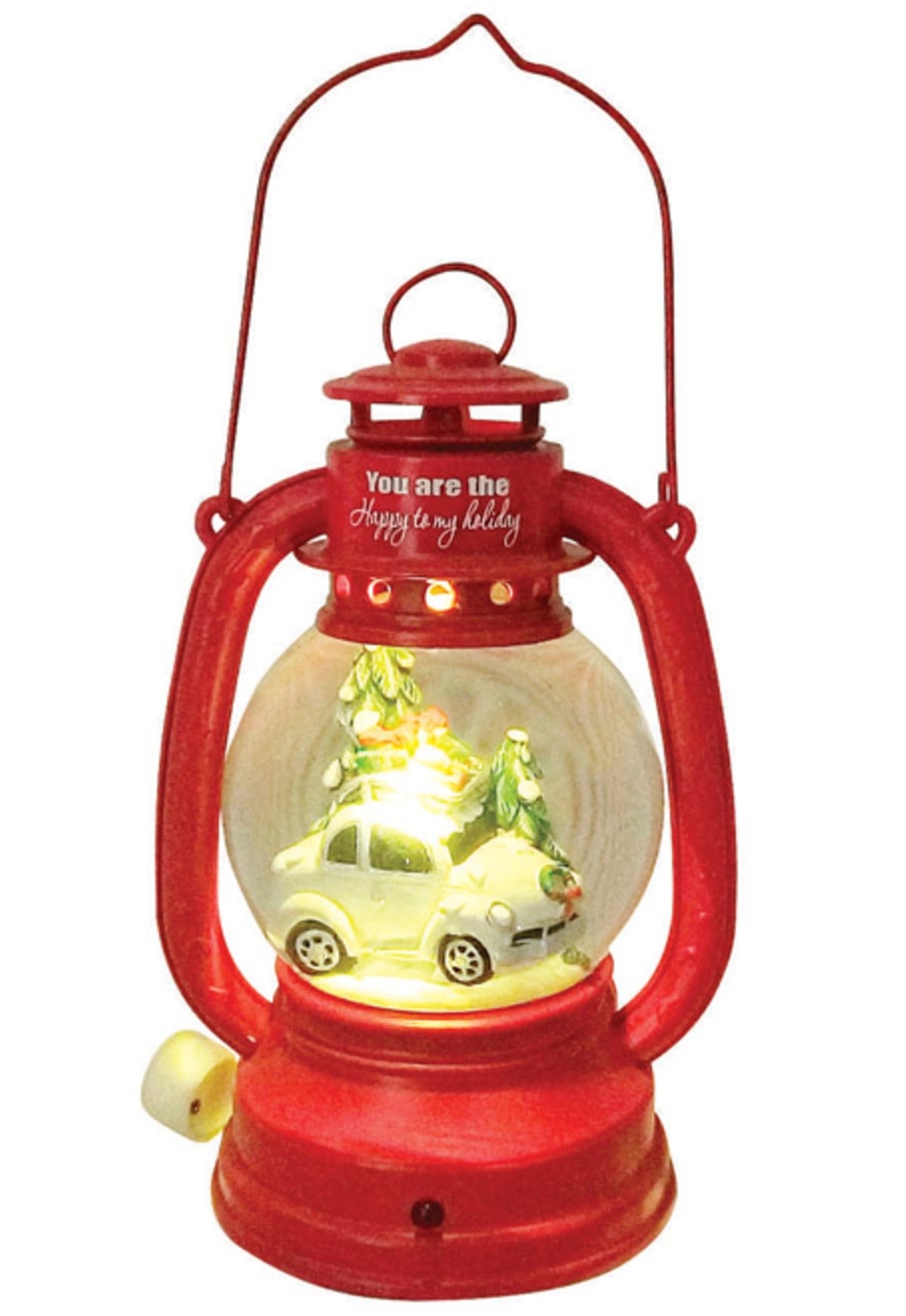 Celebrations XR16154 Lighted Water Globe Christmas Lantern, Red