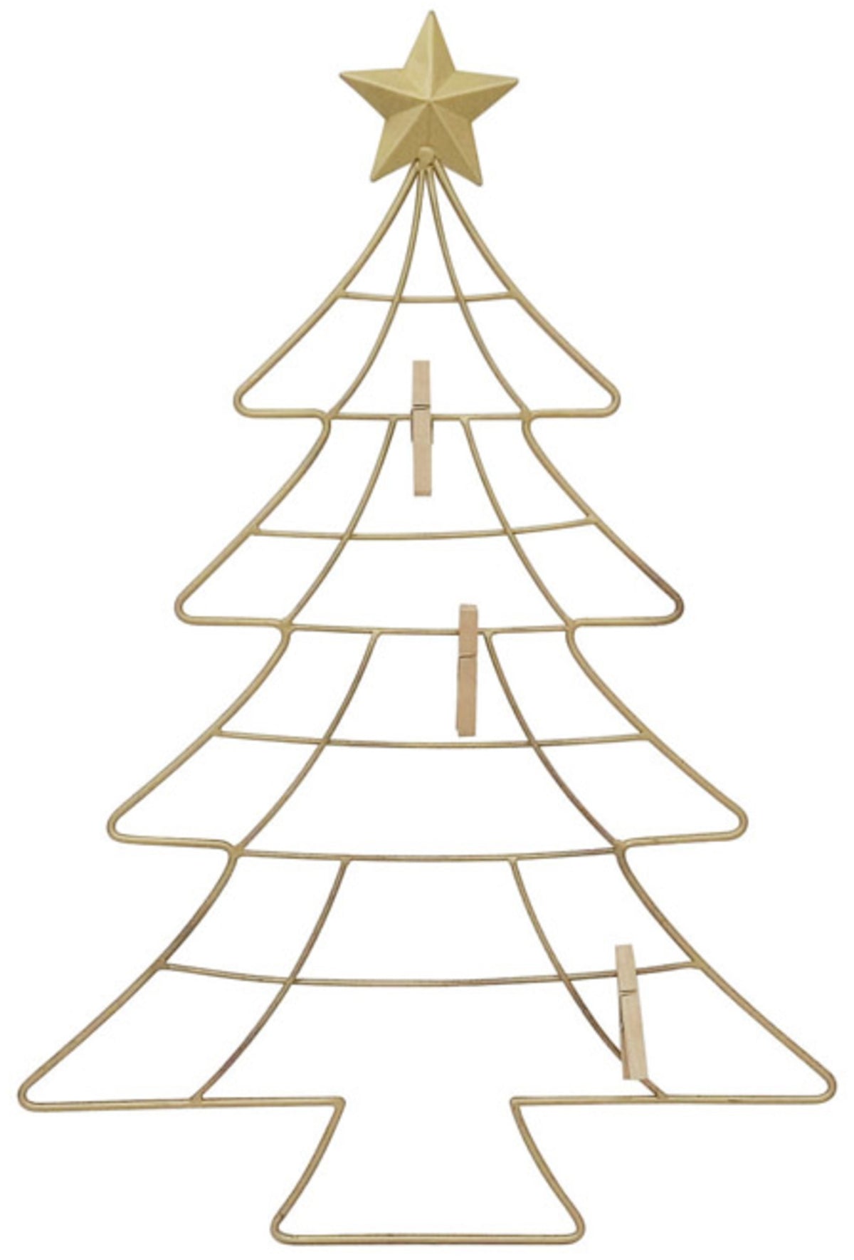 Celebrations XXM80152 Christmas Tree Card Holder, Gold