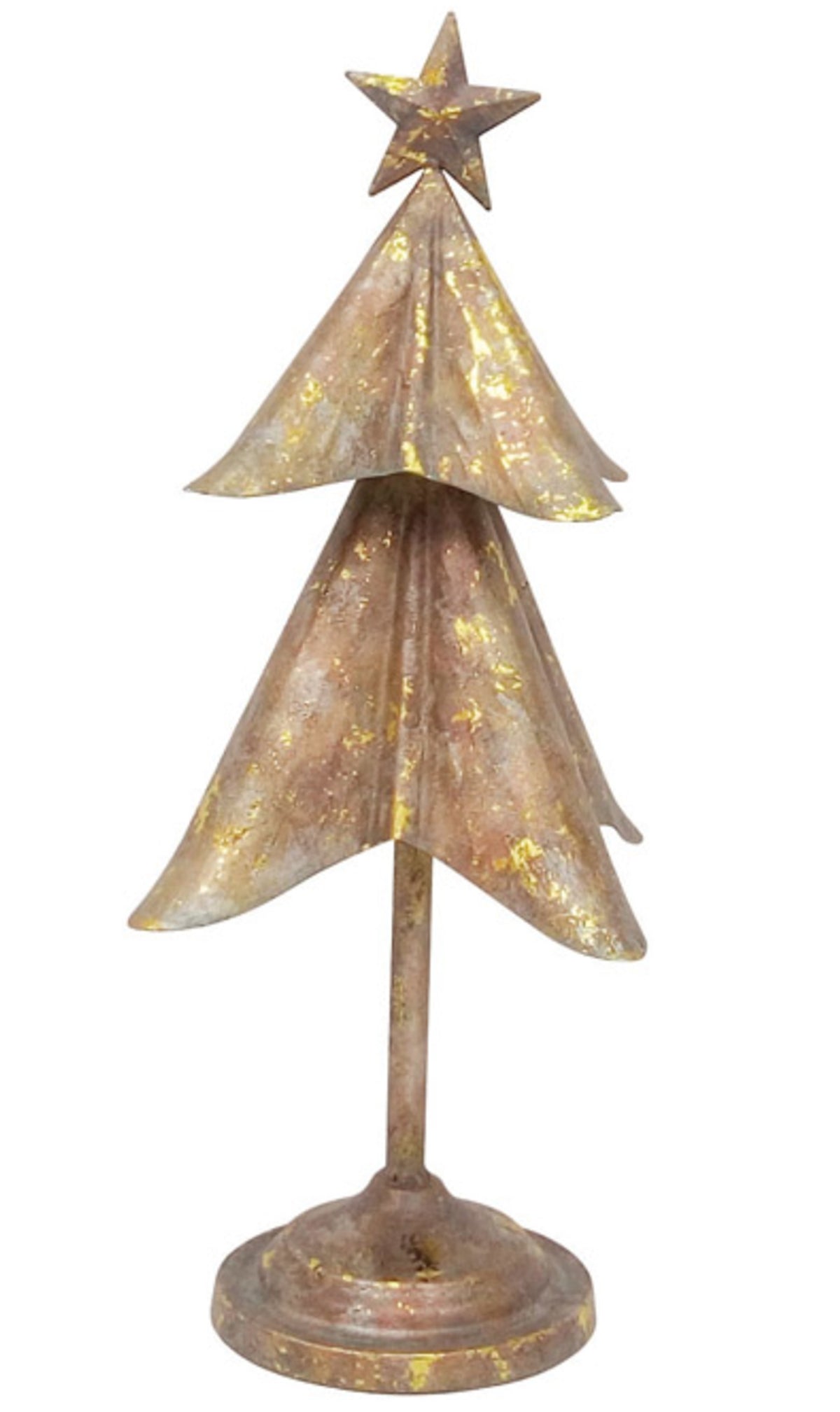 Celebrations XXM2823R Christmas Tree Table Top Decor, Brown/Gold