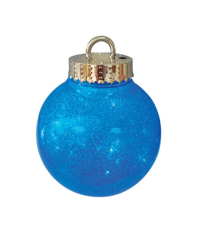 Celebrations 59893-71 Christmas LED Glitter Ornament Decoration, Plastic, Blue