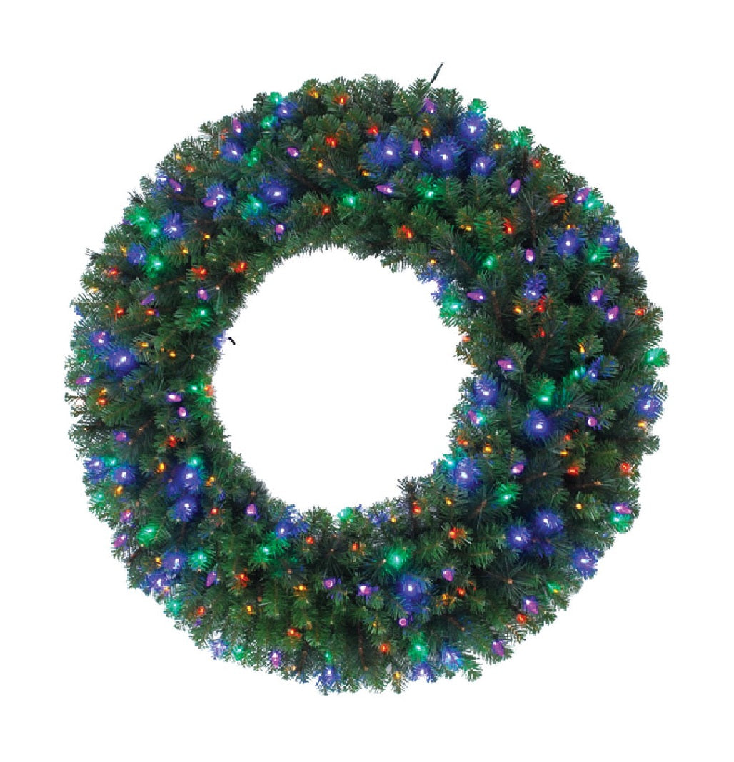 Celebratons MPWR-48-WAC6MUA Prelit Mixed Pine Christmas Wreath, 48" Dia