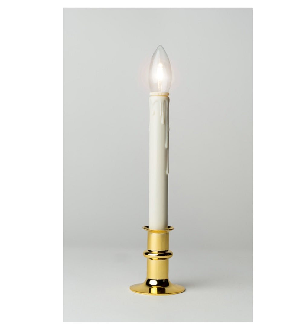 Celestial Lights P-1524-BI Christmas LED Taper Window Candle, White