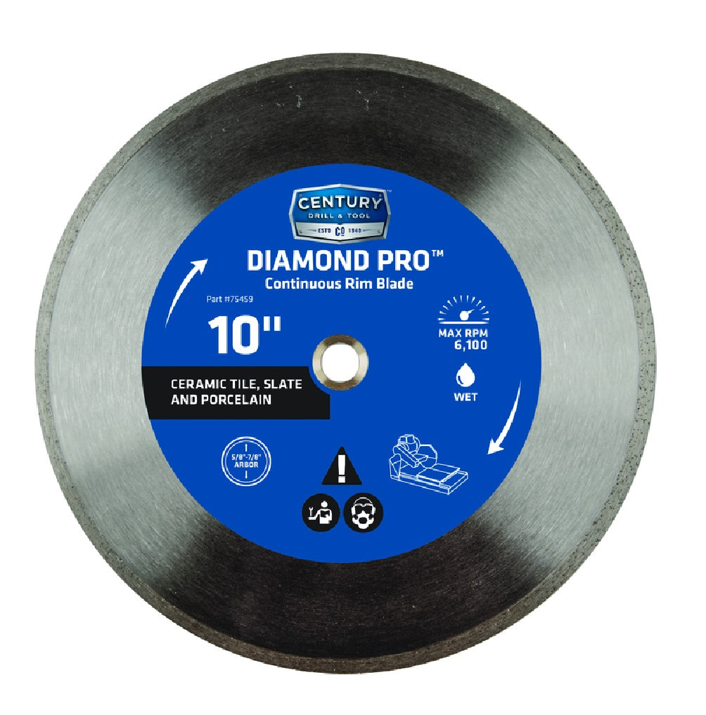 Century Drill & Tool 75459 Continuous Rim Saw Blade, Diamond, 10 Inch