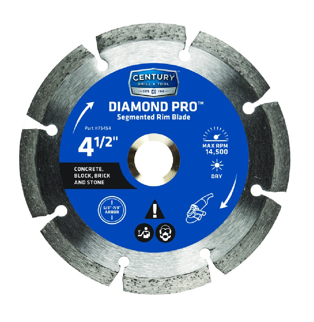 Century Drill & Tool 75454 Rim Diamond Saw Blade, 4-1/2 Inch
